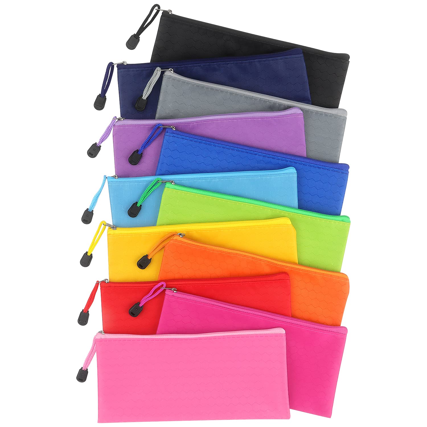 Tamaki 12 Pack Zipper Pencil Pouch Pencil Bags, Zipper Pencil